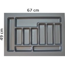Feyza Design Gri Çekmece Içi Kaşıklık, 61X40 Cm’e Kadar Kesilebilir, Pratik ve Şık