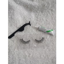 Özgürce Ipek Görünüşlü Doğal Cımbızlı Takma Kirpik Seti