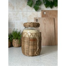 Feyza Design Şık Hasır Kavanoz, Dekoratif ve Dayanıklı Saklama Çözümü