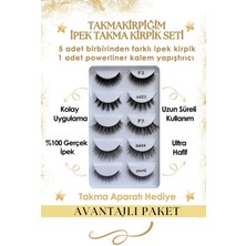 Özgürce Doğal Ipek Takma Kirpik Seti, Powerliner Şeffaf Kalem ve Hediye Aparat