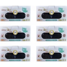 İpekyolu Tek Kullanımlık Maske 3 Katlı Telli Meltblownlu 50'li Kutu Siyah - 6 Kutu