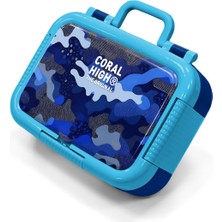 Coral High Kids Lacivert Saks Kamuflaj Desenli Paslanmaz Çelik Beslenme Kabı 39196
