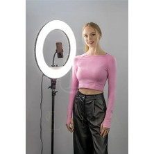 Ensiga Döküm Ayaklı 21 Inç Rıng Lıght Kumandalı LED 54CM Influencer Kuaför Makyaj Işığı Çantalı