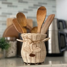 Feyza Design Doğal Hasır Kaşıklık, Şık ve Hafif Mutfak Aksesuarı