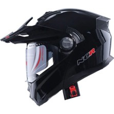 Cross Kask NCR-165 Çene Açılır Gözlüklü E-Ce Belgeli Kask Parlak Siyah