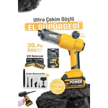 Ensiga Ultra Çekim Güçlü Çantalı Araç Temizleme Süpürgesi 25.000MAH | Çift Bataryalı 20.000PA