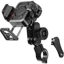 Ebakbak Motosiklet Telefon Tutucu Titreşim Önleyici Modüllü Gidon Ve Ayna Bağlantılı Tel Tutacağı