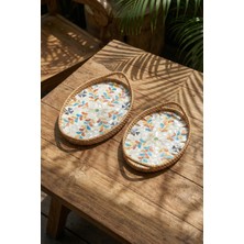 Acar Palma Oval Bambu Sunum Tepsi Seti