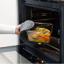 Feyza Design Şeffaf Cam Saklama Kabı, 1,8 Lt, Dikdörtgen, Hızlı ve Güvenli Saklama