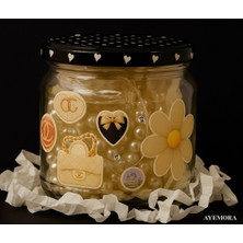 Feyza Design Parlak Metal Takı Saklama Kavanozu, Şık ve Kullanışlı Tasarım