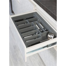 Feyza Design Şık Çekmece Içi Plastik Kaşıklık Gri, Düzenleyici Organizatör