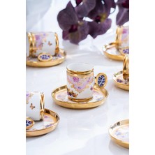 Acar Caviar 6 Lı Porselen Türk Kahvesi Fincanı Pink