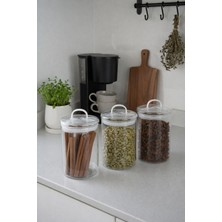 Feyza Design 3'lü Borosilikat Cam Kavanoz Seti, Vakumlu, 500 Ml, Dayanıklı ve Şık