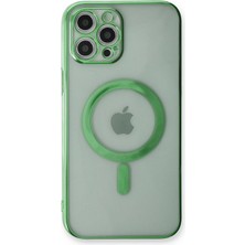 SiHako Iphone 12 Kılıf Magneticsafe Lazer Silikon - Haki Yeşil