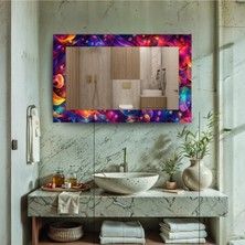 Glitglass Modern Soyut Desenli Dikdörtgen Duvar Aynası - Estetik Cam Tablo Ayna