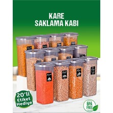 Feyza Design 12'li 24 Parça 1,7 Litre Jumbo Kare Saklama Kabı Seti + 20 Etiket
