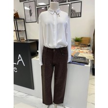 La Carte Jeans Üzeri Taşlı Dar Paça Pantalon