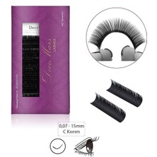 Özgürce Ipek Kirpik, 0,07MM, C Kıvrım, 15MM Uzunluk, Hafif ve Doğal Görünüm