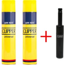 CLİPPER CLIPPER 2 Adet Çakmak Gazı 250 ml ve 1 Minitube Çakmak Ayarlanabilir Alev Özelliği ile