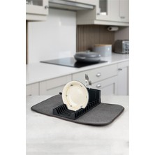 Feyza Design Katlanabilir Büyük Boy Mikrofiber Bulaşıklık Tezgah Kurutma Sepeti