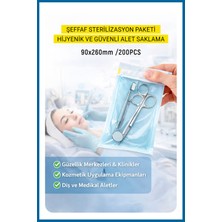 Özgürce Şeffaf Sterilize Paketleri 90X260 Mm, 200 Adet, Hijyenik ve Güvenli Saklama