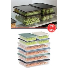 Feyza Design 8'li Buzdolabı Düzenleyici Set, Saklama Kabı, Buzluk ve Derin Dondurucu