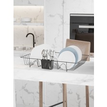 Feyza Design Mat Siyah Tek Katlı Bulaşıklık Tabaklık, Şık ve Fonksiyonel Tasarım