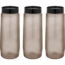 Feyza Design 3'lü Çizgili Kavanoz Seti, Şık ve Kullanışlı Saklama Çözümü