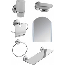 Tesitay Gül 5 Li Ayna Takımı Krom Metalik Renk