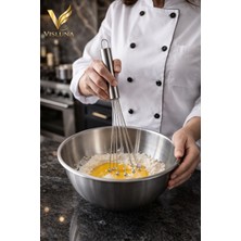 Visluna Yeni Nesil Paslanmaz Çelik Çırpıcı Yumurta, Pasta, Ayran Çırpıcısı 30'cm