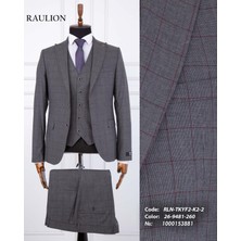 Fabio Cassel Slim Fit  Mono Yaka Çift Yırtmaçlı Astarlı Takım Elbise Yelekli