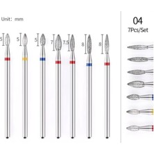 Özgürce 7'li Kütikil Törpü Makinesi Uç Seti, Paslanmaz Çelik, Nail Art Için
