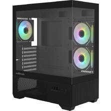 Zalman Chronıx V2 Atx Mıd Tower Sıyah Kasa 1 x USB 2.0, 1 x USB 3.0, 1 x USB Type-C (5 Gbps),1 x Mikrofon, 1 x Kulaklık, 3 x 120MM Argb Fan