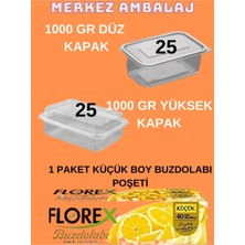 Feyza Design Kullan At Plastik Kapak 25 Adet Düz ve Yüksek Kapak, 1000 gr Sızdırmaz