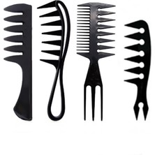 Gaman 4 Parça Kıvırcık ve Dalgalı Saç Şekillendirici Tarak Seti - Hacim Veren Krepe ve Bukle Açma Tarağı