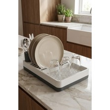 Feyza Design Şık Çift Parçalı Tezgah Üstü Bulaşıklık, Gri (42X26 Cm)