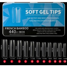 Özgürce 440'LI French Bamboo Soft Gel Tips, Profesyonel Nail Art ve Tırnak Uzatma