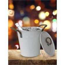 Feyza Design Şık Metal Buz Kovası, Kapaksız, Sağlam ve Dayanıklı Tasarım