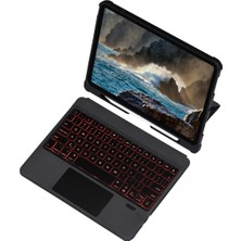 Mey İthalat Mey Ithalat®  T5209D iPad Pro 12.9 (2021) Kılıf Inter Ledli Klavyeli Tablet Kılıfı - Siyah