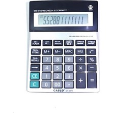 Caslo Ct-8875 Hesap Makinesi 12 Haneli Büyük Ekran Dayanıklı Plastik Malzeme ile Lüks Tasarım