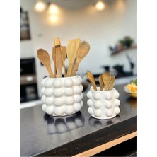 Feyza Design Modern 2’li Bubble Beton Tezgah Üstü Kaşıklık Seti, Şık ve Kullanışlı