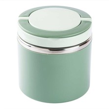 Feyza Design Yeşil Paslanmaz Çelik Yuvarlak Yemek Taşıma Kabı 630ML