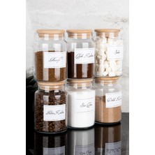 Feyza Design 6'lı 800ML Ahşap Kapaklı Cam Kavanoz Seti, Çok Amaçlı Saklama