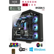 Apphirex Rebirth X58 Ryzen 5 5500 | 16GB Ram | 512GB M2 SSD | RX580 8gb | Sıvı Soğutmalı Masaüstü Oyuncu Bilgisayarı