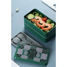 Feyza Design Slytherin Çift Katlı Yemek Kabı 1000ML, Harry Potter Lisanslı, Şık ve Pratik