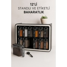 Feyza Design 12'li Standlı Kendinden Yapışkanlı Baharatlık Takımı, Pratik ve Şık Kullanım