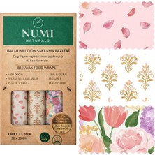 Feyza Design Doğal Balmumu Saklama Bezleri, Premium 3’lü Set, 30X30 Cm, Soft Romance Serisi
