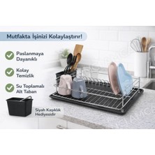 Feyza Design Pratik ve Şık Tek Katlı Krom Tabaklık, Damlalıklı, 35×45 cm