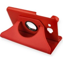 Mey İthalat Mey Ithalat®  Samsung Galaxy T280 Tab A 7 Kılıf 360 Tablet Deri Kılıf - Kırmızı