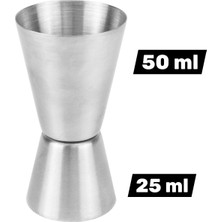 Hediye Fikri Paslanmaz Çelik Kokteyl Bar Ölçeği 25/50 ml – Profesyonel Jigger